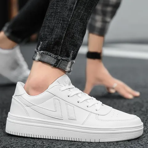 Men Women Casual White Board Shoes Fashion Microfiber Sneakers Lightweight Breathable Low Top Skate Shoes Student Footwear