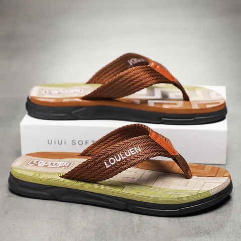 Infradito da Uomo Estive All'aperto in PU EVA Cinturino in Tessuto Sandali Antiscivolo Resistenti All'usura Scarpe Casual Sportive da Spiaggia