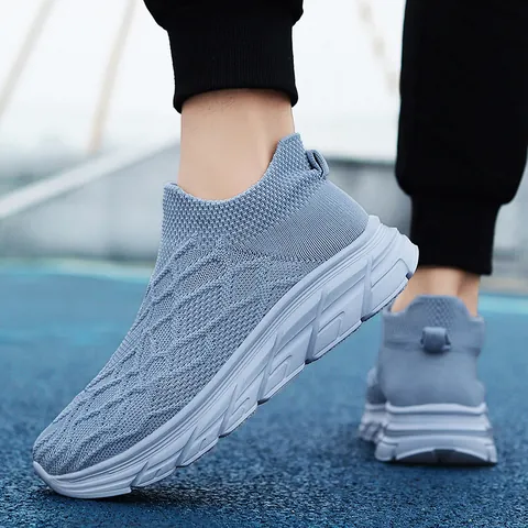 Unisex Breathable Fly Woven Sock Shoes Lightweight Soft Sole Outdoor Hiking Walking Sneakers Casual Slip On Footwear