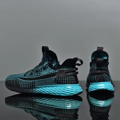 Sneakers da Uomo Traspiranti in Mesh Fly Knit Stile Cocco Scarpe Chunky Trend Casual Antiscivolo Leggere Calzature Sportive per Primavera Estate