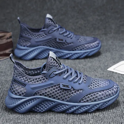 Sneaker da Uomo in Mesh Estive Traspiranti Traforate Scarpe da Corsa Flyknit Leggere Casual Sportive da Passeggio
