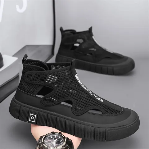 Zapatillas de Verano para Hombre de Malla Calada Transpirables de Suela Gruesa Zapatillas Daddy Outdoor Casual Sporty Sneakers para Hombre Negro Blanco Azul