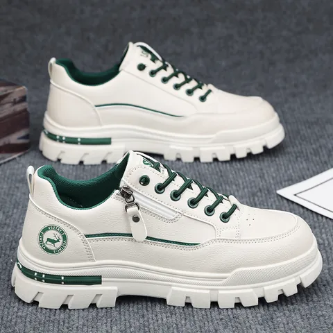 Uomo Suola Spessa All'aperto Martin Boots High Top Moda Workwear Sneakers Con Cerniera Laterale Antiscivolo Casual Scarpe da Skate