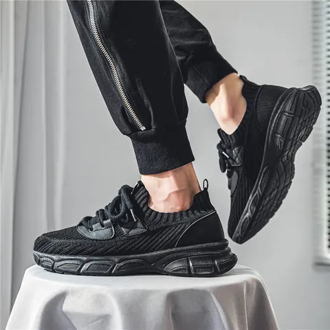 Zapatillas de Plataforma de Pana para Hombre Transpirables Microfibra Zapatos de Skateboard Moda Retro Suela Gruesa Deporte