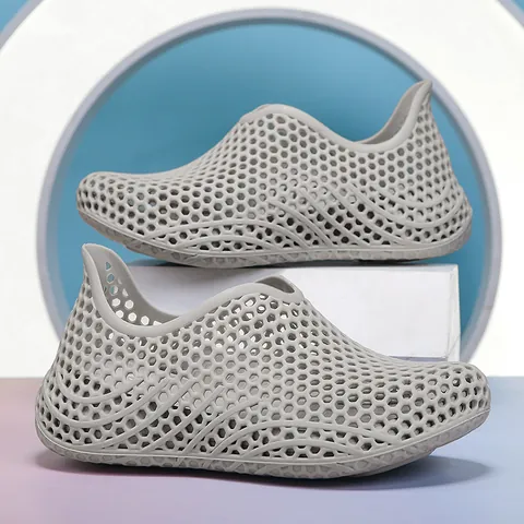 Zapatos de Lujo de Verano para Hombre con Diseño 3D Calado Sandalias Casuales Transpirables Zuecos de Playa de PU y Caucho