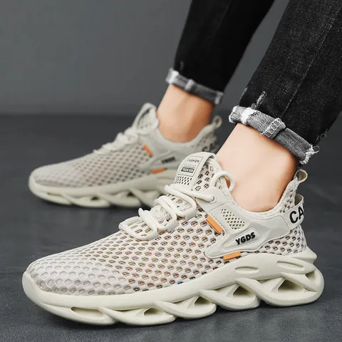 Designer Heren Sportsneakers Ademende Holle Mesh Platform Schoenen Zomer Casual Outdoor Mode Atletische Schoenen Voor Heren