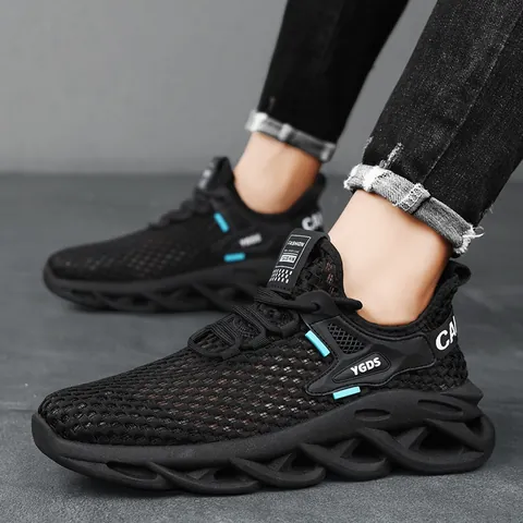 Designer Heren Sportsneakers Ademende Holle Mesh Platform Schoenen Zomer Casual Outdoor Mode Atletische Schoenen Voor Heren