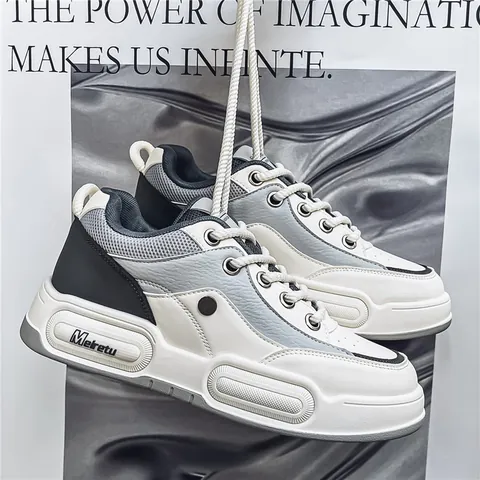 Scarpe da Skate in Tela con Zeppa da Uomo Sneakers Traspiranti con Suola Spessa Stile Urbano Vintage Scarpe Casual per Uso Quotidiano