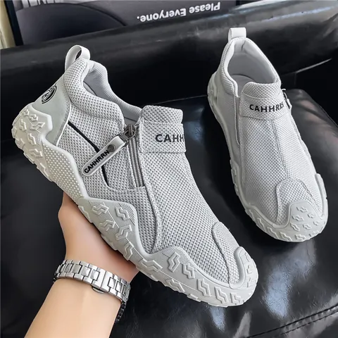 Zapatos Sin Cordones Casual para Hombre Malla Transpirable Lona Mocasines Diseñador Lujo Cómodos Antideslizantes Suela de Caucho Calzado de Moda