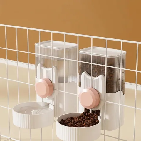 Automatische Hangende Voerbak Waterdispenser Voor Kooi Zwaartekracht Voer Water Station Kat Hond Konijn Plastic Voerbak