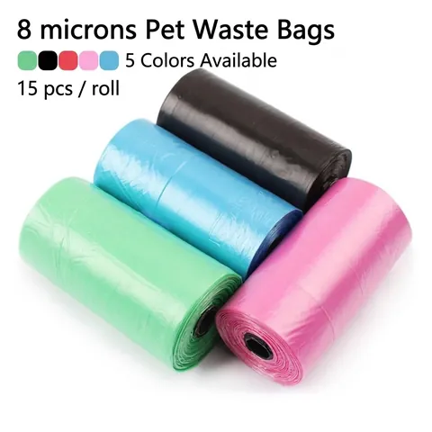 Leak Proof Pet Waste Bags Thick Portable Dog Poop Bags For Outdoor Walking Travel Dog Waste Bag Rolls Multi Color Pet Supplies
