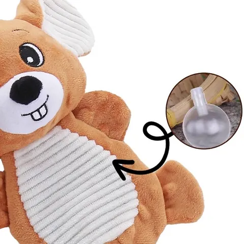 Squeaky Plush Dog Toy Bite Resistant Animal Shape Raccoon Squirrel Interactive Stuffed Pet Chew Toy for Small Medium Dogs