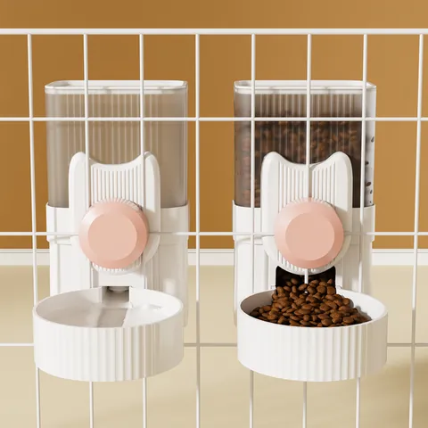 Automatische Hangende Voerbak Waterdispenser Voor Kooi Zwaartekracht Voer Water Station Kat Hond Konijn Plastic Voerbak