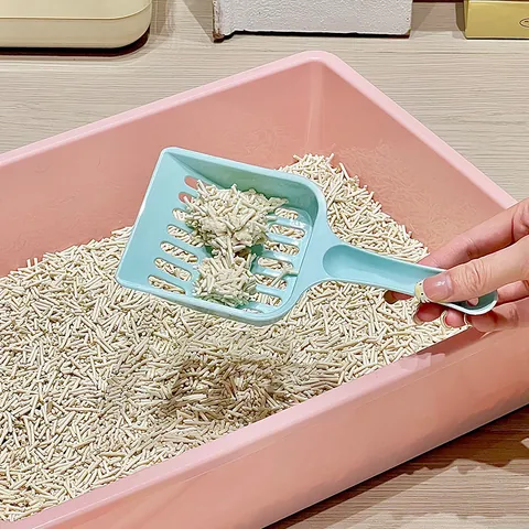 Plastic Cat Litter Scoop With Large Hollow Grid Sifting For Cat Poop Cleaning Minimalist Pet Cleaning Tool Litter Shovel
