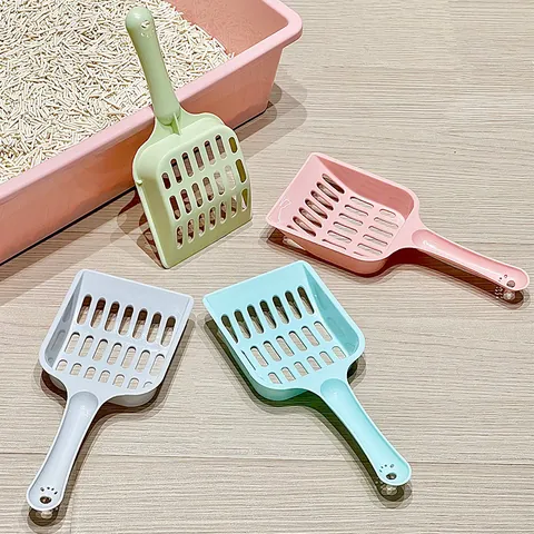Plastic Cat Litter Scoop With Large Hollow Grid Sifting For Cat Poop Cleaning Minimalist Pet Cleaning Tool Litter Shovel