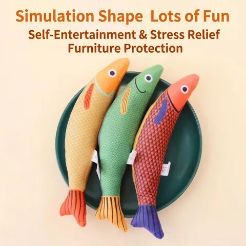 Realistic Simulated Saury Fish Cat Plush Toy With Catnip Teeth Cleaning Interactive Kitten Kick Toy For Indoor Cats