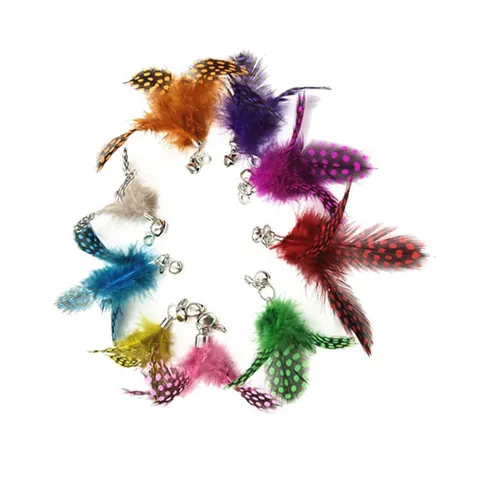 Interactive Cat Wand Feather Toy With Wooden Handle Steel Wire Durable Cat Teaser For Indoor Cats Exercise
