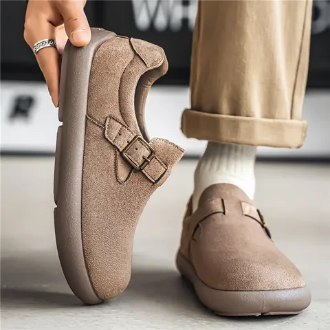 Mocasines Birken de Gamuza para Hombre Zapatos Casuales Transpirables sin Cordones Diseñador Lujo Talla Grande Gamuza Primavera