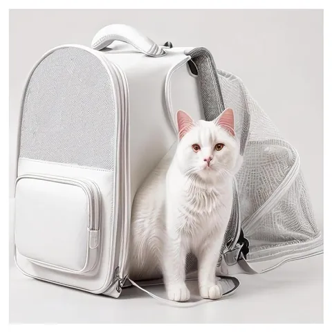 Expandable Pet Carrier Backpack Breathable Mesh Foldable Cat Dog Travel Bag With Adjustable Straps For Small Pets Grey