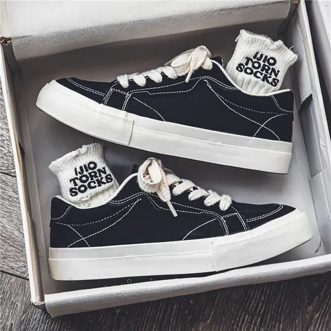 Γυναικεία Ρετρό Sneakers από Καμβά Στυλ Χονγκ Κονγκ Αναπνεύσιμα Χαμηλά Παπούτσια Skate Χοντρή Σόλα Casual Μόδα Επίπεδα με Κορδόνια