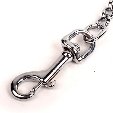 Heavy Duty Metal Dog Leash Coupler Bite-Proof Iron Chain Double Head Tangle-Free Walking Twin Lead Splitter For Two Dogs