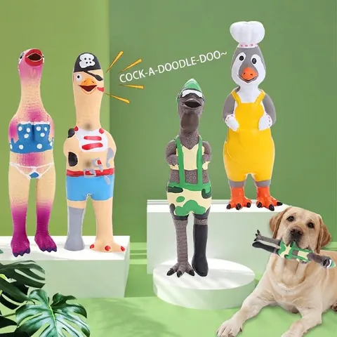 Creatief Grappig Piepend Hondenspeelgoed Duurzaam Latex Schreeuwende Kip Piraat Kok Vlieger Bikini Stijl Interactief Kauwspeelgoed