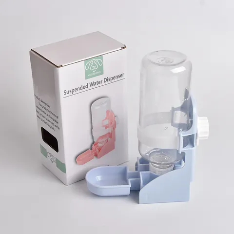 Automatic Pet Water Dispenser Cage Hanging Gravity Feeder Bottle For Cats Dogs Rabbits PP Plastic Drinking Fountain Bowl