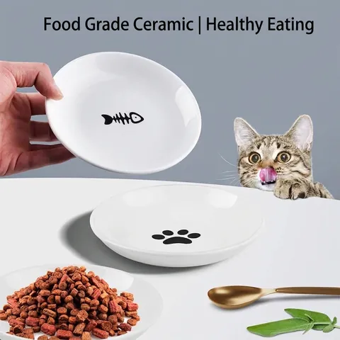 Erhöhte Keramik Katzennapf Für Nackenschutz Minimalistischer Erhöhter Metallständer Haustier Futternapf Keramik Snackteller Für Katzen Und Kleine Hunde