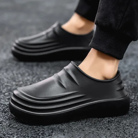 Waterproof Chef Shoes For Men Women Non-Slip Kitchen Shoes EVA One-Piece Slip-On Safety Work Shoes Oil Resistant Clogs
