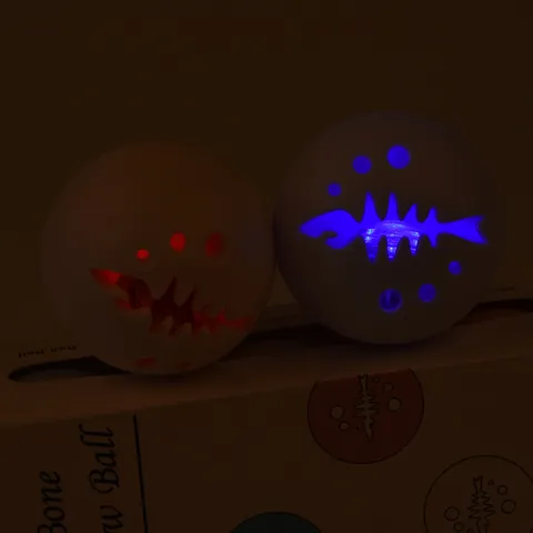 Fish Bone Hollow Pet Toy Ball Built-in Catnip Bell Glowing LED Interactive Training Ball For Cat Dog Puppy Kitten Indoor Play
