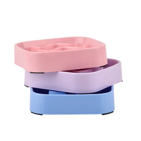 Gamelle Anti-Glouton Carrée pour Chiens et Chats Plastique Antidérapant Alimentation Saine et Anti-Étouffement
