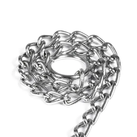 Adjustable Metal Dog P-Chain Collar Chrome Plated Iron Heavy Duty Training Choke Collar For Medium Large Dogs Pet Neck Strap