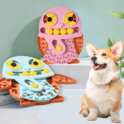 Interactive Penguin Shape Dog Slow Feeder Puzzle Toy For Sniffing Training Boredom Relief Non Slip PP Pet Food Dispenser Pan