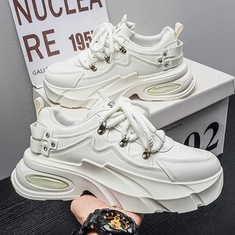 Scarpe da Uomo alla Moda Trendy Patchwork Daddy Suola Spessa Aumento Altezza Traspiranti Casual Sneakers Designer Sportive Outdoor