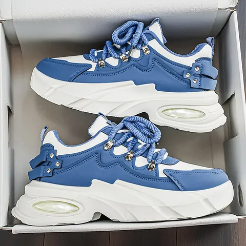 Scarpe da Uomo alla Moda Trendy Patchwork Daddy Suola Spessa Aumento Altezza Traspiranti Casual Sneakers Designer Sportive Outdoor
