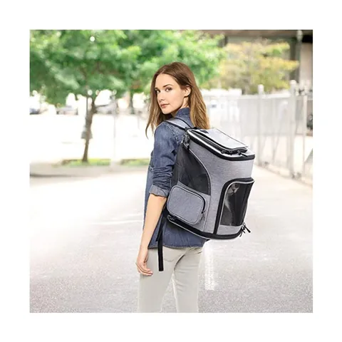 Expandable Pet Backpack Carrier Breathable Mesh Cat Dog Travel Bag Foldable Portable Oxford Cloth Outdoor Hiking Backpack