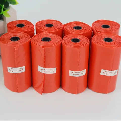 Durable Leakproof Pet Waste Bags For Dogs Printed Paw Pattern Dog Poop Bags Roll Refill Disposal Cleaning Bags