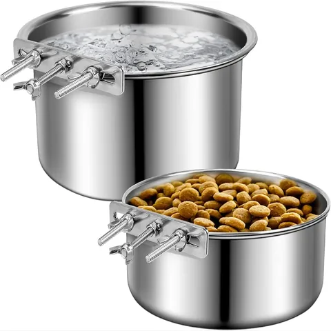 Edelstahl Haustier Napf Aufhängbarer Hundekäfig Futternapf Futter Wasserschale Für Katzen Kleintiere Festes Metallnapf Zubehör