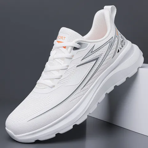 Baskets en Maille Tissée Respirante pour Hommes Chaussures de Marche Décontractées Légères Semelle Souple Mode pour Activité de Plein Air