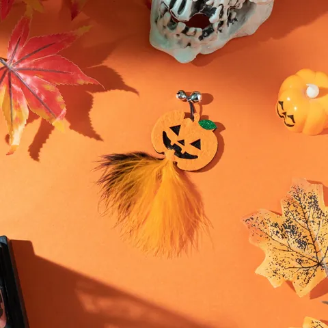 Halloween Katzenspielzeug Set Kunststoff Kürbis Geist Feder Interaktives Haustier Training Spielzeug Für Innen Kätzchen