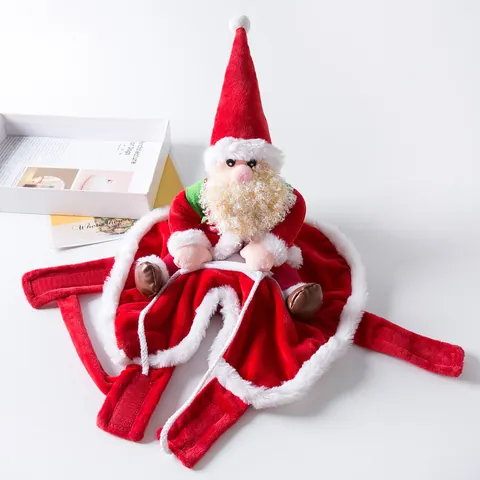 Divertido Disfraz de Jinete de Papá Noel para Perro y Gato Traje de Monja Ropa de Fiesta de Halloween Navidad Cosplay Poliéster