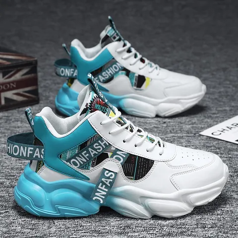 Zapatos de Baloncesto de Media Caña para Hombre Plataforma Zapatillas Impermeables de Cuero PU Zapatos Deportivos Streetwear