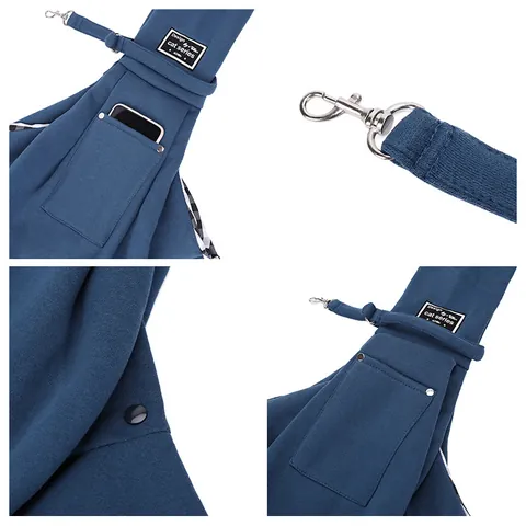 Bolsa Bandolera para Mascotas Ajustable de Algodón Suave y Lona para Perros Pequeños Gatos Viaje Aire Libre Transportador Portátil Con Gancho de Seguridad