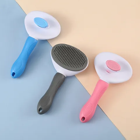 Professional Self-Cleaning Pet Slicker Brush For Dogs Cats Grooming Tool Removing Loose Undercoat Massage Needle Comb