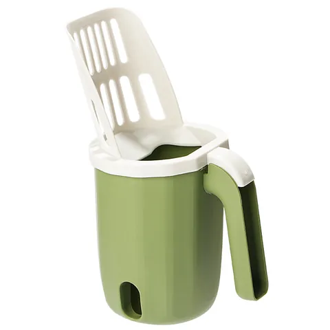 Integrated Cat Litter Scoop With Waste Bag Holder Large Capacity Portable Pet Poop Shovel Detachable Plastic Kitty Litter Sifter Scoop Cleaning Supplies