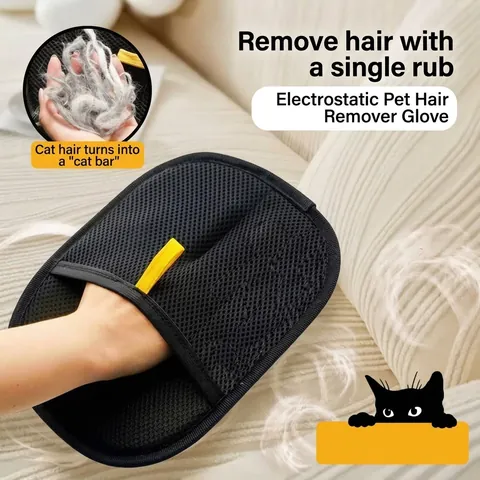 Double-Sided Pet Hair Remover Glove Static Adsorption Lint Brush For Cat Dog Fur Cleaning Furniture Clothes Carpet Grooming Tool