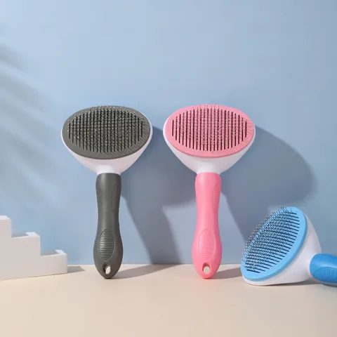 Professional Self-Cleaning Pet Slicker Brush For Dogs Cats Grooming Tool Removing Loose Undercoat Massage Needle Comb