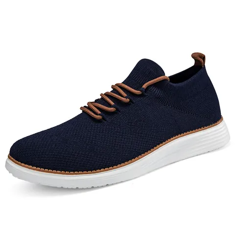 Heren Casual Hoge Elasticiteit Flyknit Sneakers Ademend Lichtgewicht Canvas Sportschoenen Voor Outdoor Wandelen Mode Heren Schoenen