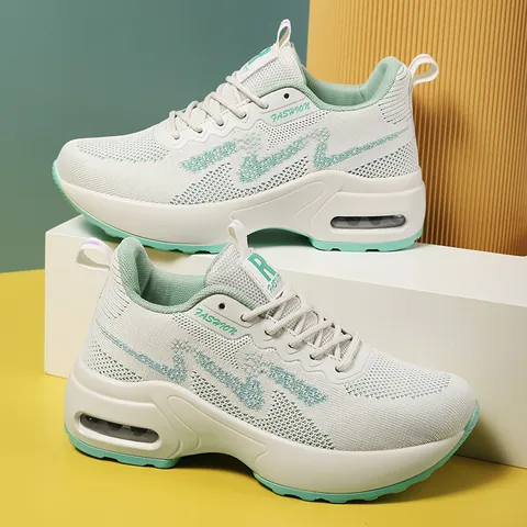 Sneaker alla Moda Fly-knit da Donna Suola Spessa Cuscino d'Aria Scarpe Dad Alzate Internamente Casual Scarpe da Corsa