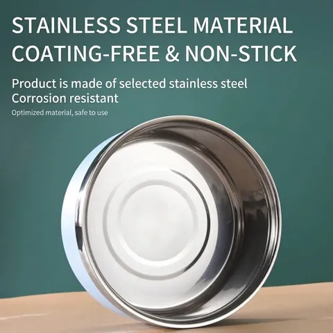 Double Layer Stainless Steel Pet Bowl Large Capacity Non-slip Anti-tip Pet Feeding Bowl For Dogs And Cats Durable Food Water Basin